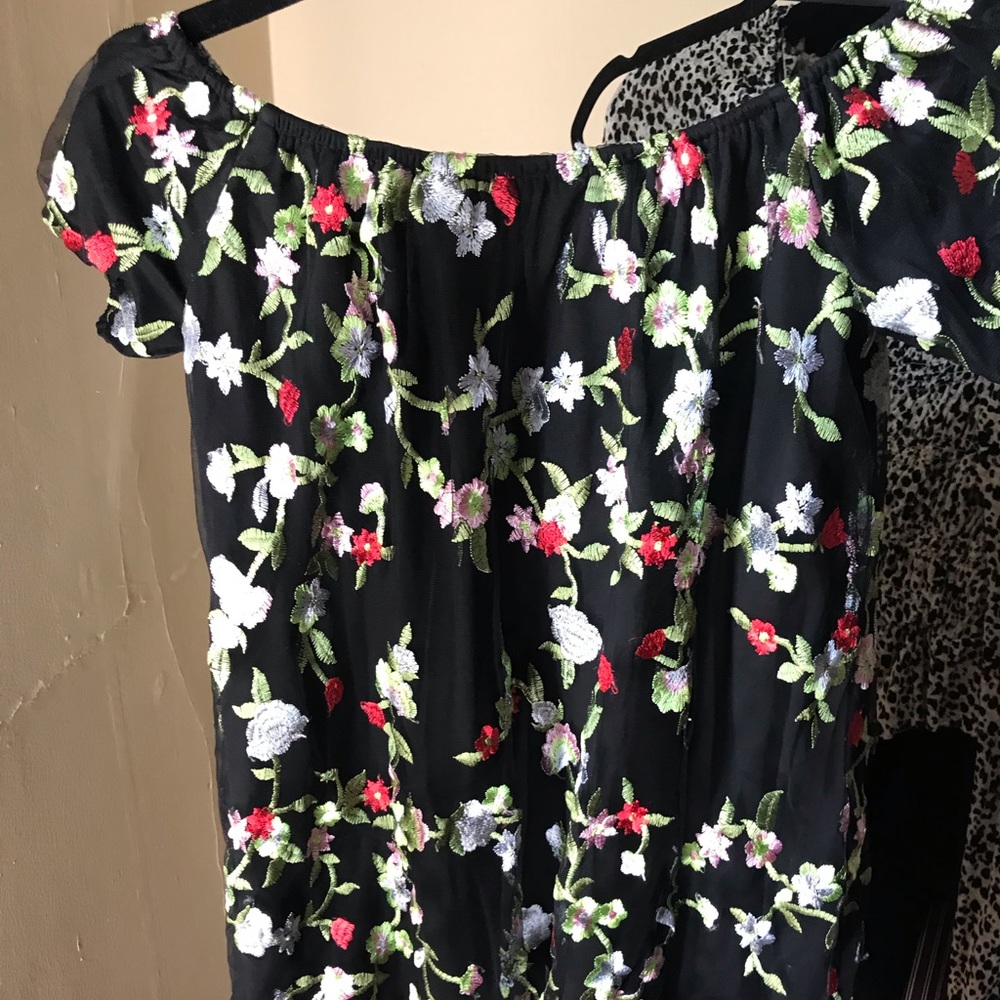 Embroidered babydoll dress